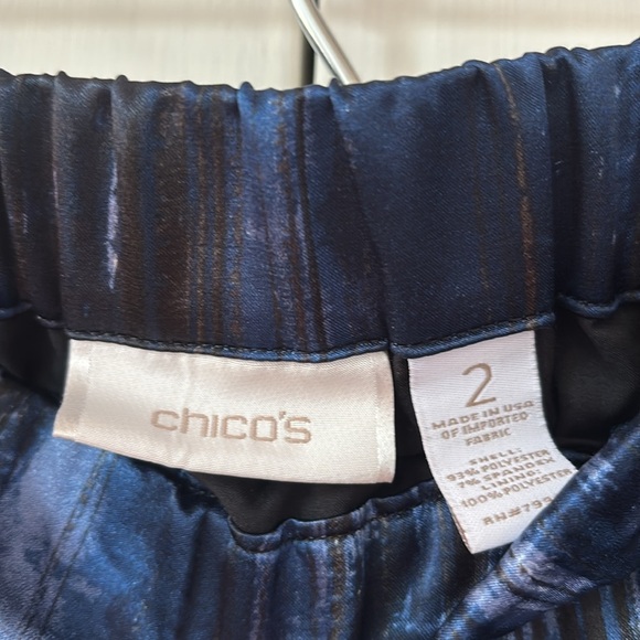 Chico’s Size 2 Abstract Cross Hatch Print Knee‎ Length Skirt Chicos Size Large - Picture 7 of 10